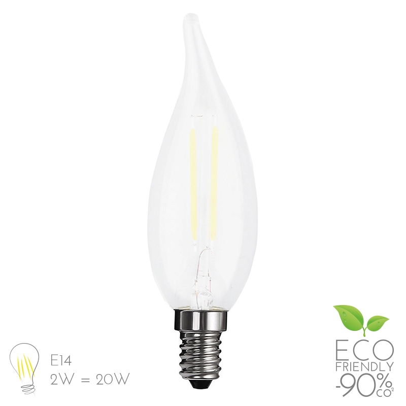 HIFUNFUN Lampadina LED Hi-Fun a goccia E14 2700 K 180LM 2 W